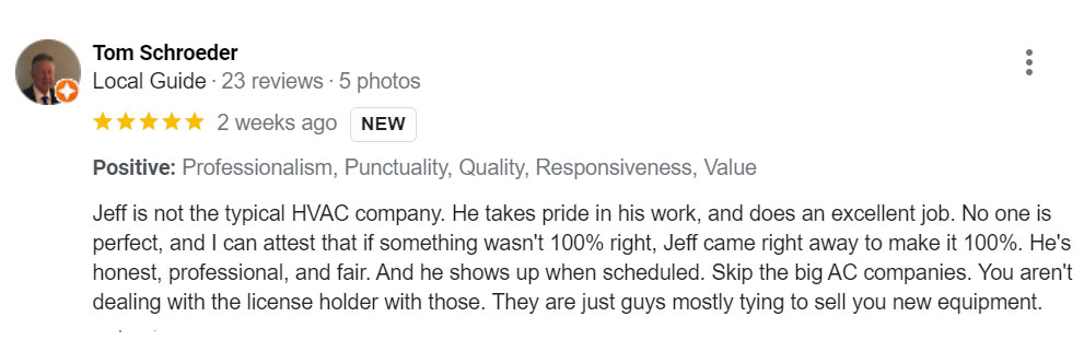 Jeff Berry AC Google Review